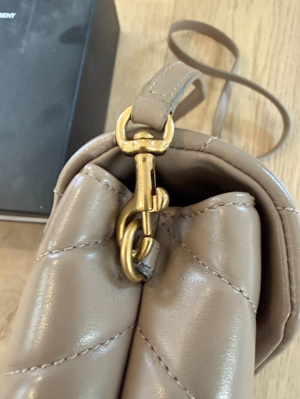Saint Laurent-LIKE NEW- Loulou Toy Flapbag Matelasse- TAN/TAUPE - Picture 10 of 12